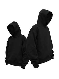 Sudaderas con capucha de cuello redondo, estilo streetwear, con logo personalizado, sudaderas gruesas de cuello redondo para hombre. - Product Image 3