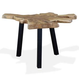 Table basse en teck naturel, bois de teck véritable, 31,5 x 27,6 x 15,0 pouces - Product Image 3