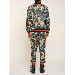 Pantalon de survêtement unisexe à cordon de serrage imprimé floral, décontracté, été, longueur intégrale, 100% polyester, respirant, coupe régulière, adulte - Product Image 2