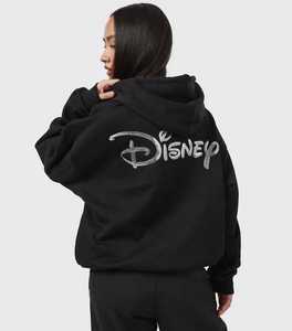 เสื้อฮู้ดโอเวอร์ไซส์สีดำ พิมพ์ลายกลิตเตอร์ด้านหน้า สวมใส่สบายๆ สำหรับฤดูใบไม้ร่วง เหมาะสำหรับทั้งชายและหญิง ผลิตจากผ้าฝ้ายถักเนื้อนุ่ม - Product Image 4