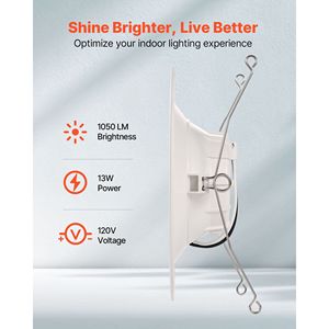 Paquete de 12 Focos LED Empotrables de 5/6 Pulgadas, 1050 LM, 13W, 120V, Temperatura de Color Seleccionable 5CCT 2700K/3000K/3500K/4000K/5000K - Product Image 2