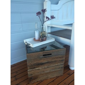 <b>Rustic</b> Acacia Wood Crate <b>Side</b> <b>Table</b> Wholesale | Handcrafted Storage Furniture - Product Image 3