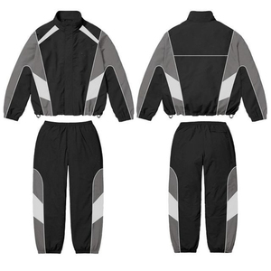 Ensemble de survêtement pour homme en nylon imprimé, haute performance, léger et respirant, avec veste à fermeture éclair intégrale et pantalon à taille élastique - Product Image 6