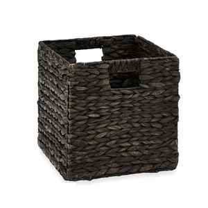 Whitewash Water Hyacinth Storage <b>Basket</b> Handwoven Organizer <b>Basket</b> <b>Cube</b> <b>Basket</b> Minimal Hamper For Shelf Closet And Living Room - Product Image 6