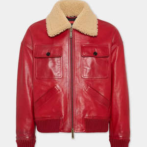 Chaqueta de cuero estilo streetwear con cuello de piel, color y diseño personalizados, chaqueta de cuero con cremallera completa, ropa de invierno, chaqueta corta de cuero - Product Image 3