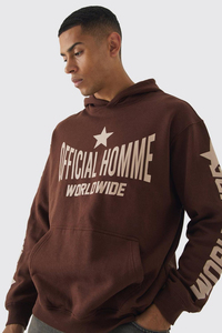 OEM Custom Logo Heavyweight 100% Cotton Brown <b>Thick</b> <b>Fleece</b> Lined Winter Drop Shoulder Baggy Hoodies Casual Pullover Regular Fit - Product Image 2
