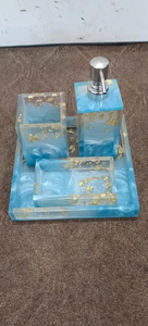 NEHA ENTERPRISES contemporary <b>resin</b> bathroom accessory <b>kit</b> with soap dish dispenser and toothbrush stand - Product Image 2