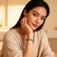 Bracelet extensible en aventurine verte naturelle 8 mm, style ethnique pour femme, certifié par un tiers, pour usage quotidien