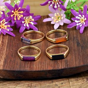 Natural Ruby Gemstone <b>Ring</b> 18k Gold Vermeil Rectangle Cabochon <b>Signet</b> <b>Ring</b> Minimalist Unisex Statement Fine Jewelry <b>For</b> <b>Women</b> - Product Image 4