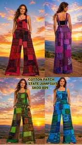 Nouvelle combinaison en coton patchwork 2026 pour femme – Tenue décontractée confortable une pièce - Product Image 3