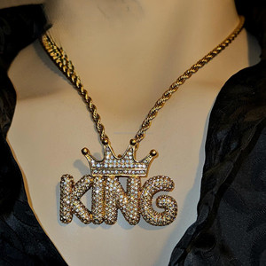 <b>King</b> <b>Crown</b> Pendant Iced Out 925 Silver VVS Moissanite Diamond Hip Hop Style Unisex Jewelry Charm Gift Party Rhodium Plated - Product Image 4
