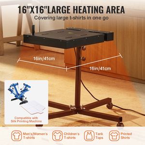 Essiccatore Flash 16X16 pollici per serigrafia serigrafia ad alta potenza serigrafia essiccatore 0-750 °F controllo della temperatura t-shirt macchina di indurimento 360 - Product Image 3