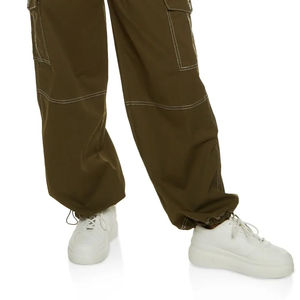 Pantalones Deportivos de Algodón 100% para Mujer, Impermeables, Transpirables, con Bolsillos Laterales, Estilo Cargo, con Logotipo Bordado Personalizado, Joggers Urbanos - Product Image 5