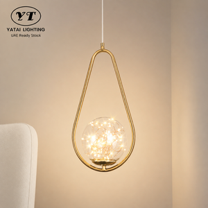 Modern Gold Pendant <b>Light</b> With Adjustable Height And Glass Globe For Bedroom <b>Dining</b> Room Kitchen Island And Bar - Product Image 1