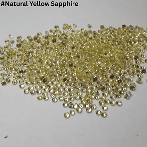 Venta al por mayor de zafiro amarillo natural facetado de forma redonda, gema suelta para la fabricación de joyas, tamaño pequeño de 1mm a 3mm. - Product Image 4