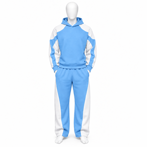 Conjunto de chándal transpirable de corte holgado con cremallera, estampado serigrafiado y parche bordado para hombre - Product Image 6
