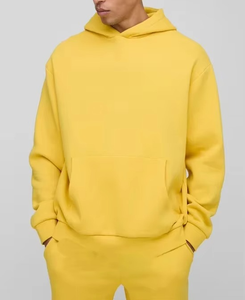 Unisex <b>Yellow</b> Hooded 2 1 Eco-friendly Drawstring Closure <b>Tracksuit</b> Set Full Sleeve Solid Color Casual Sportswear Midweight - Product Image 6