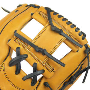 Gants de baseball pour jeunes imprimés sur mesure, en cuir noir, gants de baseball OEM, gants de sport de haute qualité - Product Image 4