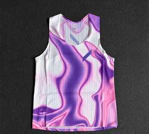 Camiseta sin Mangas para Hombre, Cuello en V, Estampado Abstracto, Secado Rápido, 100% Poliéster, Estilo Deportivo - Product Image 4