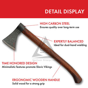 Custom Size & <b>Weight</b> High Quality Flat Backed Bearded Axe with Wood Handle for Wood Cutting-Low Price Hot Selling Bulk Quantity - Product Image 4