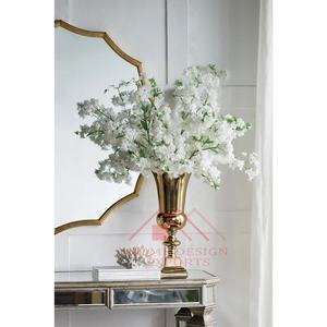 Accueil Hôtels et restaurants Vase à fleurs en métal antique doré pour la décoration de jardin Urnes de sol de mariage Planteur - Product Image 3