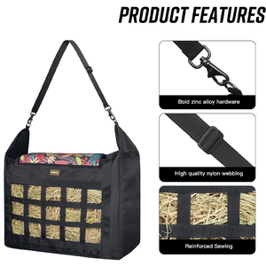 Extra Large Capacity Heavy-Duty Polyester Material Bale Bags Horse Feed Wear-Resisting <b>Equestrian</b> Hay Tote Bag Open Slow Horse - Product Image 3