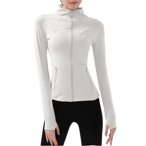 Chaqueta Deportiva de Manga Larga con Cierre y Cuello Alto para Mujer, Ropa Deportiva Ajustada para Yoga y Running, Transpirable y Cómoda - Product Image 1