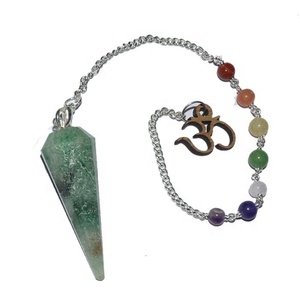 Waterdrop Shaped Chakra Orgone Pendulum with Carved Crystal and Agate Chain Handmade Feng Shui and Love Style 7 Chakra Pendulum - Product Image 3