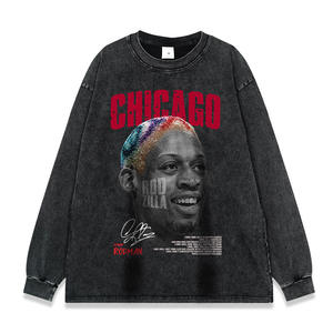 Sudadera con Cremallera de Manga Larga TITAN TREAD WEAR, Estilo Baloncesto, 380g, Lavada, para Hombre, Vintage, Oversize, Streetwear Americano - Product Image 3