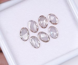5.31 TCW <b>Champagne</b> Lab Grown Laser Drilled Fancy Color <b>Rose</b> Cut Oval Diamond Engagement Ring OM GEMS - Product Image 2