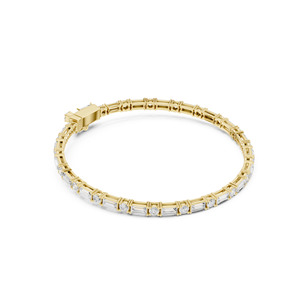 Meilleur Prix Bracelet Tennis Moissanite Plaqué Or Fait Main, Pierres Style Diamant Forme Luxe, Argent 925, Bijoux Vintage pour Fête - Product Image 3