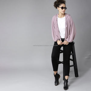 Vêtements Nardon en gros, sweat à capuche en coton noir pour femme, sur mesure, avec poche avant, streetwear décontracté à capuche - Product Image 5