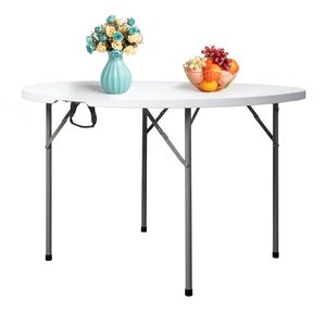 Tavolo Pieghevole Multifunzione Bianco da 48 Pollici 94515737, Ideale per Campeggio e Picnic all'Aperto, con Funzioni di Piegatura e Conservazione - Product Image 6