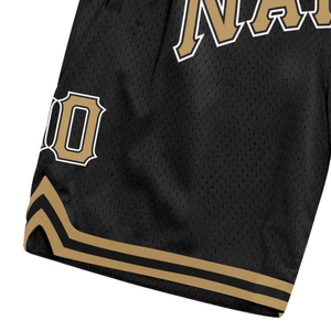 Pantalones Cortos de Baloncesto Sublimados en Negro y Dorado para Hombre, Ropa Deportiva de Poliéster, Pantalones Cortos Deportivos para Entrenamiento y Juego en Equipo - Product Image 5
