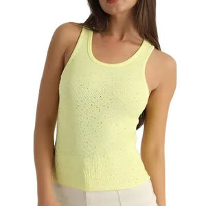Nouveau débardeur d'été pour femme – Meilleur design, décontracté, manches courtes, grandes tailles, respirant, motifs unis/imprimés – Prix abordable, OEM - Product Image 1