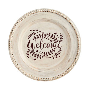 Assiettes de présentation rustiques en bois perlé, style vintage, pour décoration de table de bienvenue, assiettes décoratives pour dîner et mariage, vente en gros - Product Image 1