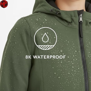 Veste softshell vert foncé pour femme, longue, zippée, coupe-vent, imperméable, respirante, pour course en plein air - Product Image 5