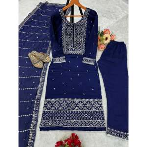 Vêtements traditionnels chinois de créateur Beau haut en bas et Dupatta pour la fête - Product Image 6