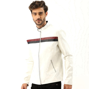 Chaqueta de Cuero Genuino Blanca para Motocicleta, Resistente al Viento, con Cuello Alto, Diseño Transpirable, Alta Calidad, Invierno 2026, Precio Bajo - Product Image 3