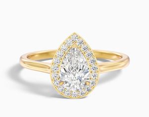 Anillo de Moissanita con Corte de Pera, Plata de Ley 925, Chapado en Oro Blanco, Anillo de Compromiso, Anillo de Promesa Elegante y Delicado, Regalo para Mujer - Product Image 1