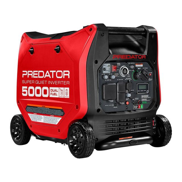 AVAILABLE NOW PREDATOR 5000 Watt Dual-Fuel SUPER QUIET Inverter Generator