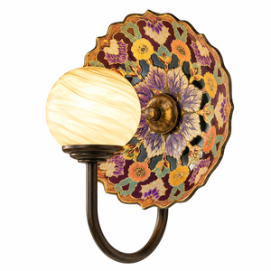 Handcrafted Traditional Bronze <b>Wall</b> <b>Sconce</b> LED Glass Globe Decorative <b>Wall</b> Lamp Luxury Vintage <b>Lighting</b> Fixture for Home Hotel - Product Image 1