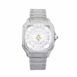 Elite Mens <b>Iced</b> <b>Out</b> Moissanite <b>Watch</b> VVS 20 To 35 Carat Analog Digital Quartz Round Case 10 Bar Water Resistant Luxury - Product Image 2