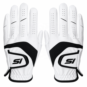 Gants de golf en cuir véritable Cabretta blanc de haute qualité pour hommes, avec logo personnalisé, antidérapants, pour usage sportif en extérieur, personnalisables - Product Image 1
