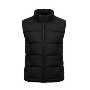Gilet matelassé sans manches à col montant chaud d'hiver, 100 % polyester de haute qualité, enduit - Product Image 1