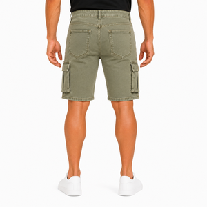 Men's Denim Cargo <b>Shorts</b> OEM Service Multi-Pocket Summer Solid Color Quick Dry Breathable Streetwear Casual Loose Fit - Product Image 4