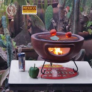 Poêle traditionnel en terre cuite rustique fait main, finition non vernie, pour la cuisson au charbon et au bois - Product Image 4