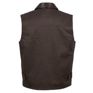 Nouvelle Arrivée Gilet en Cuir Véritable pour Homme, Style Décontracté avec Col en V, Respirant, Vêtement d'Extérieur pour l'Hiver, Gilets en Cuir pour Homme - Product Image 2