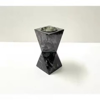 Porte-encens carré en résine époxy bleue avec incrustation de bois de santal, moderne, tendance, pour Ramadan, Eid, style arabe, Mabkhara
