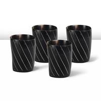 Verre à shot authentique en corne de buffle, fait main, style rustique, accessoire de bar en matériau naturel pour servir les boissons